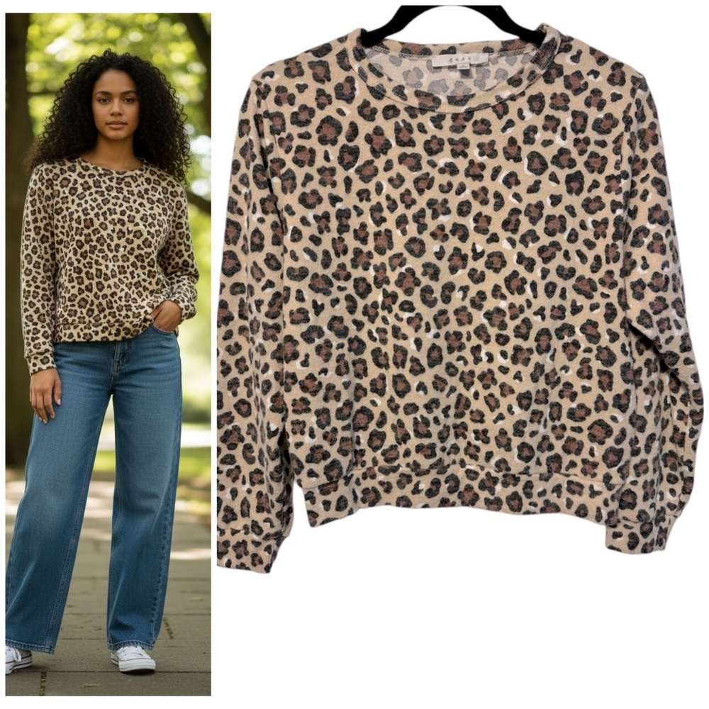 Gaze Perfect Fall leopard print long sleeve sweater, super soft!! Size medium